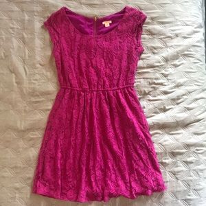 Fuchsia lace dress